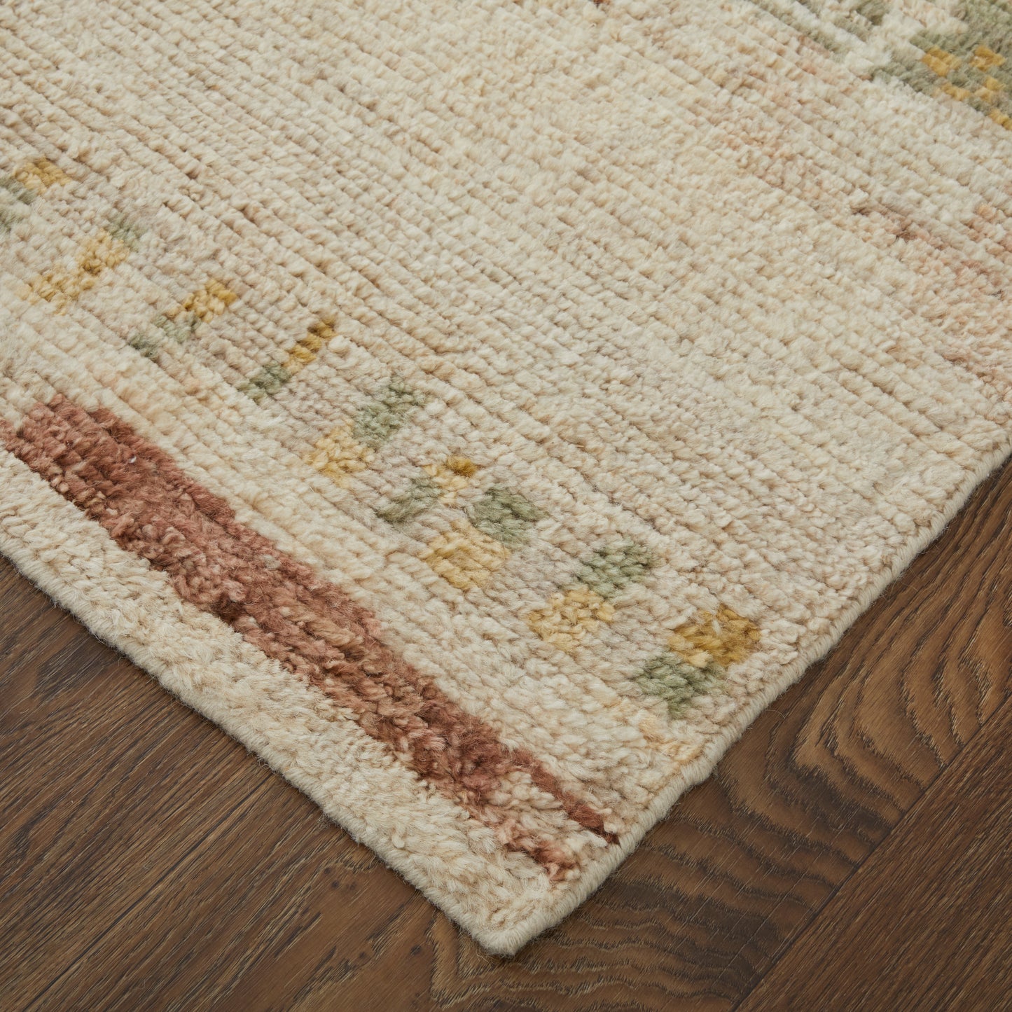 Kasbah Modern/Casual/Scandinavian Abstract/Stripes Tan/Red/Green - Feizy Rug