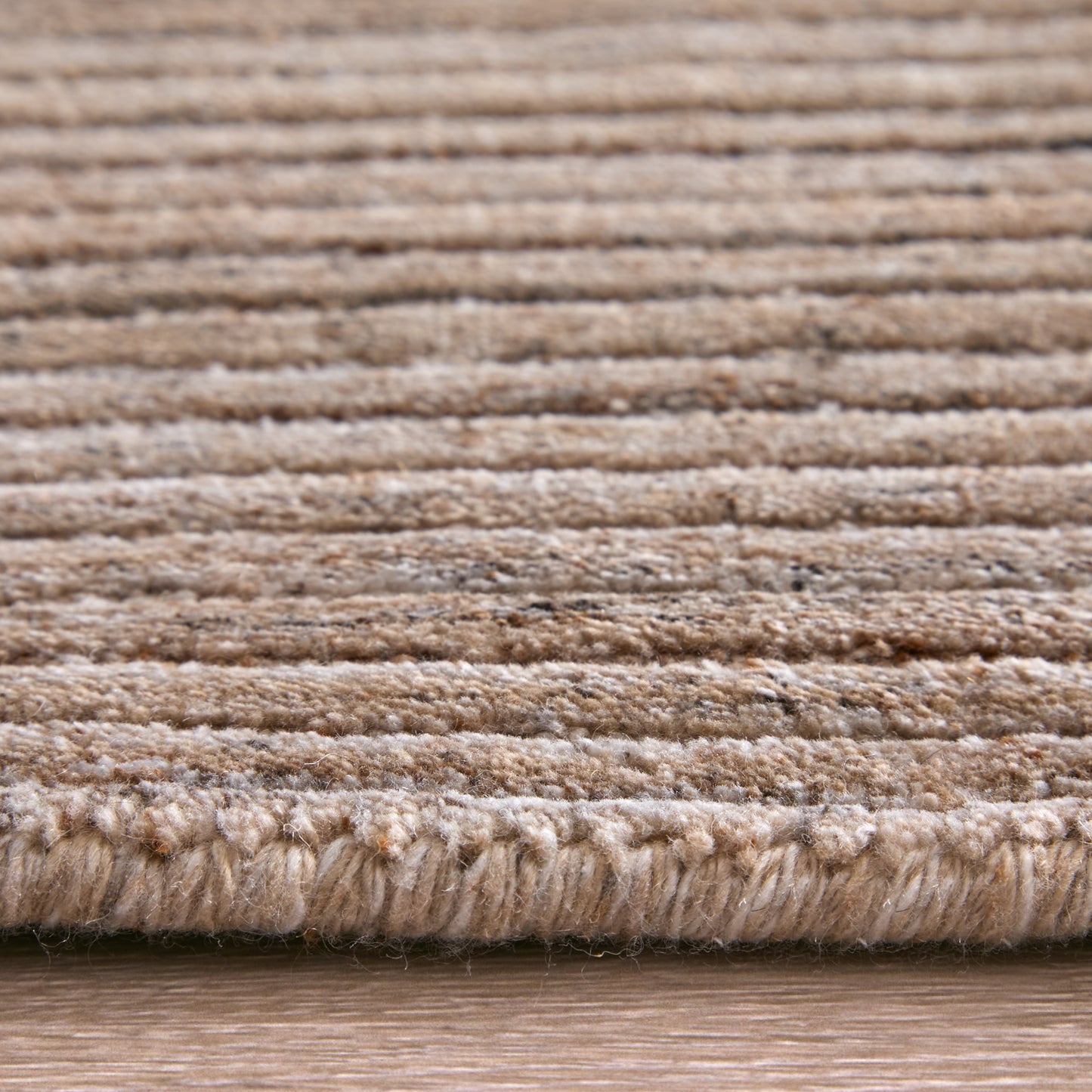 Lakewood Modern/Casual Solid/Distressed/Stripes Tan/Brown/Gray - Feizy Rug