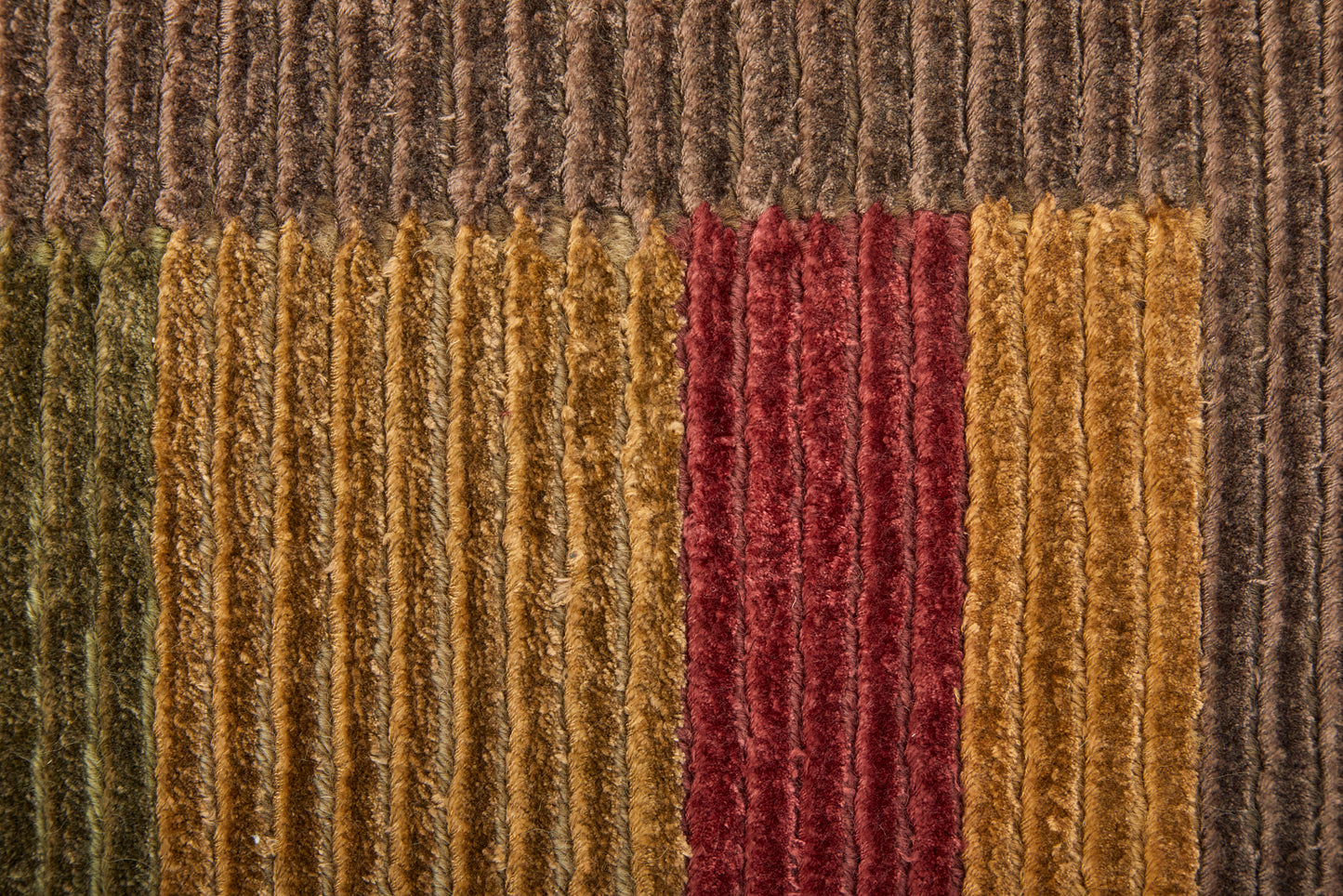 Keystone Modern/Casual Stripes Brown/Green/Red - Feizy Rug