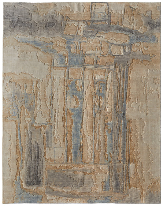 Jaxson Modern/Industrial/Bohemian & Eclectic Abstract/Distressed/Watercolor Tan/Brown/Gray - Feizy Rug
