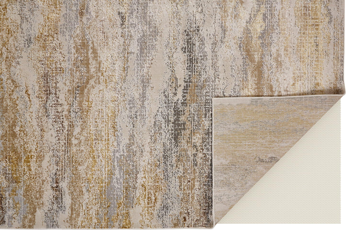 Aura Modern/Industrial Gold/Gray/Ivory Accent Rug