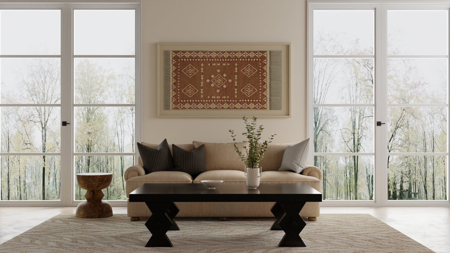 Wallace Modern/Casual Floral & Botanical/Paisley Tan/Ivory - Feizy Rug