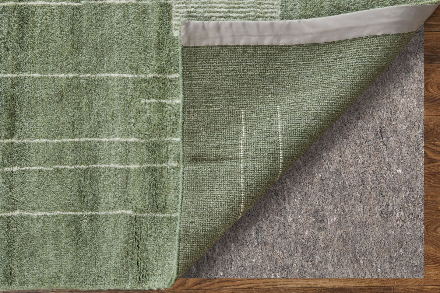 Agape Modern/Bohemian & Eclectic Abstract/Geometric Green/Ivory - Feizy Rug