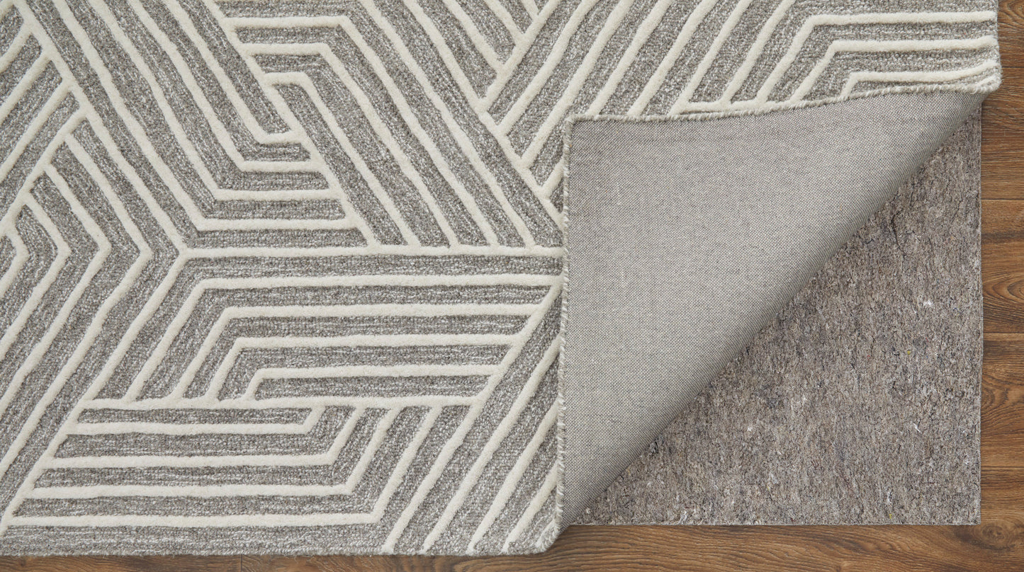 Lytton Modern/Casual/Scandinavian Gray/Ivory Area Rug