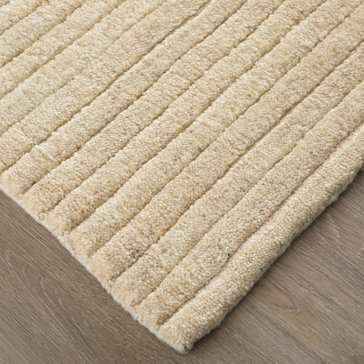 Cornerstone Modern/Casual Solid/Stripes Ivory - Feizy Rug