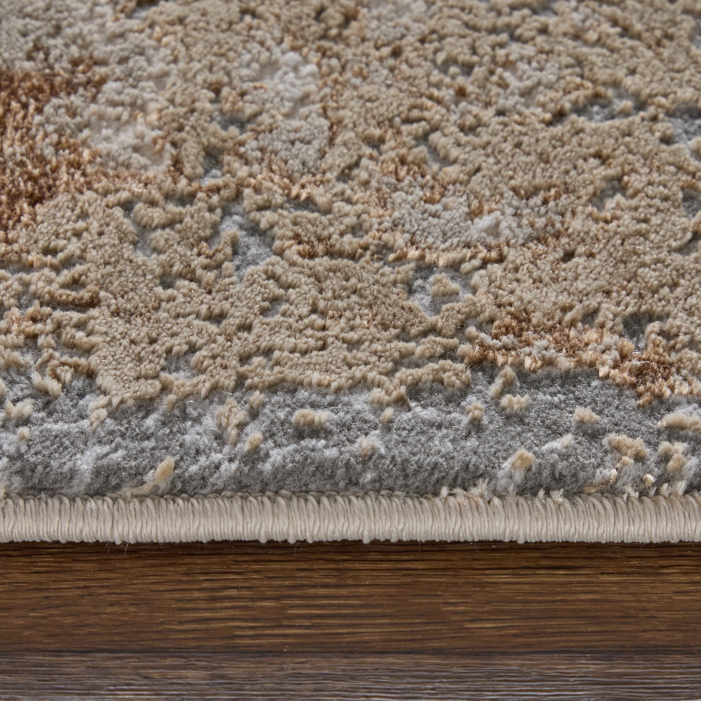 Aura Modern/Casual/Industrial Abstract/Watercolor Ivory/Gold/Gray - Feizy Rug