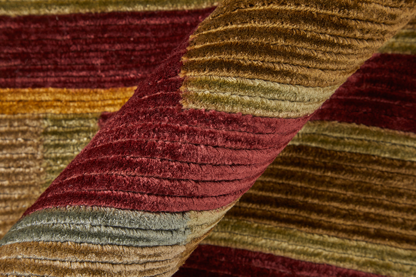 Keystone Transitional/Casual/Mid-Century Modern Stripes/Checkered/Geometric Gold/Green/Red - Feizy Rug