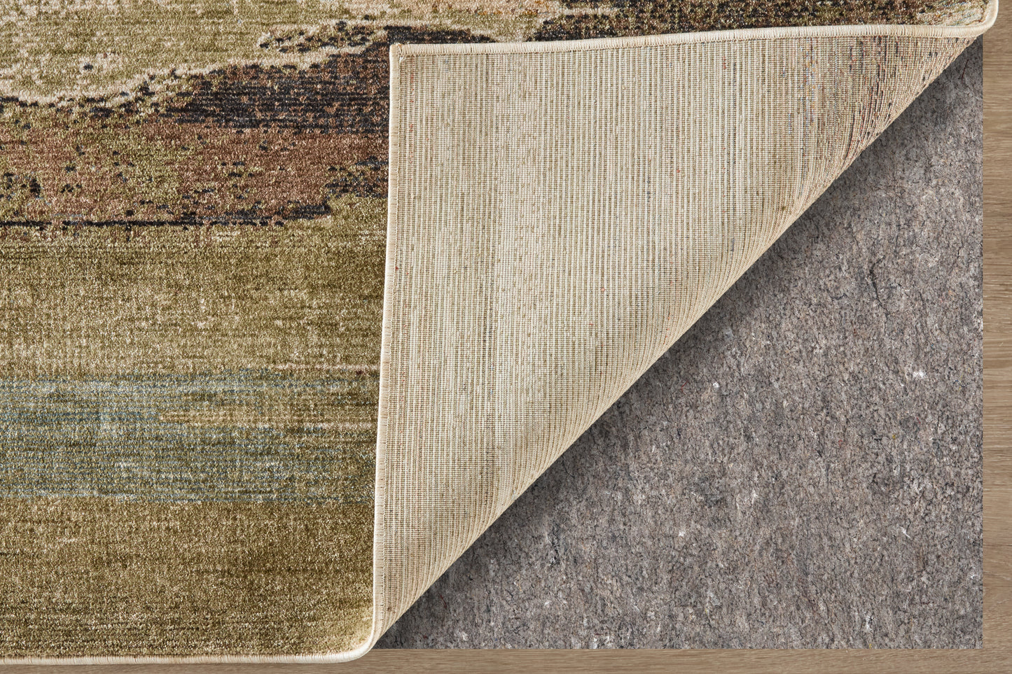 Pearson Modern/Industrial Abstract/Watercolor/Distressed Green/Ivory/Brown - Feizy Rug