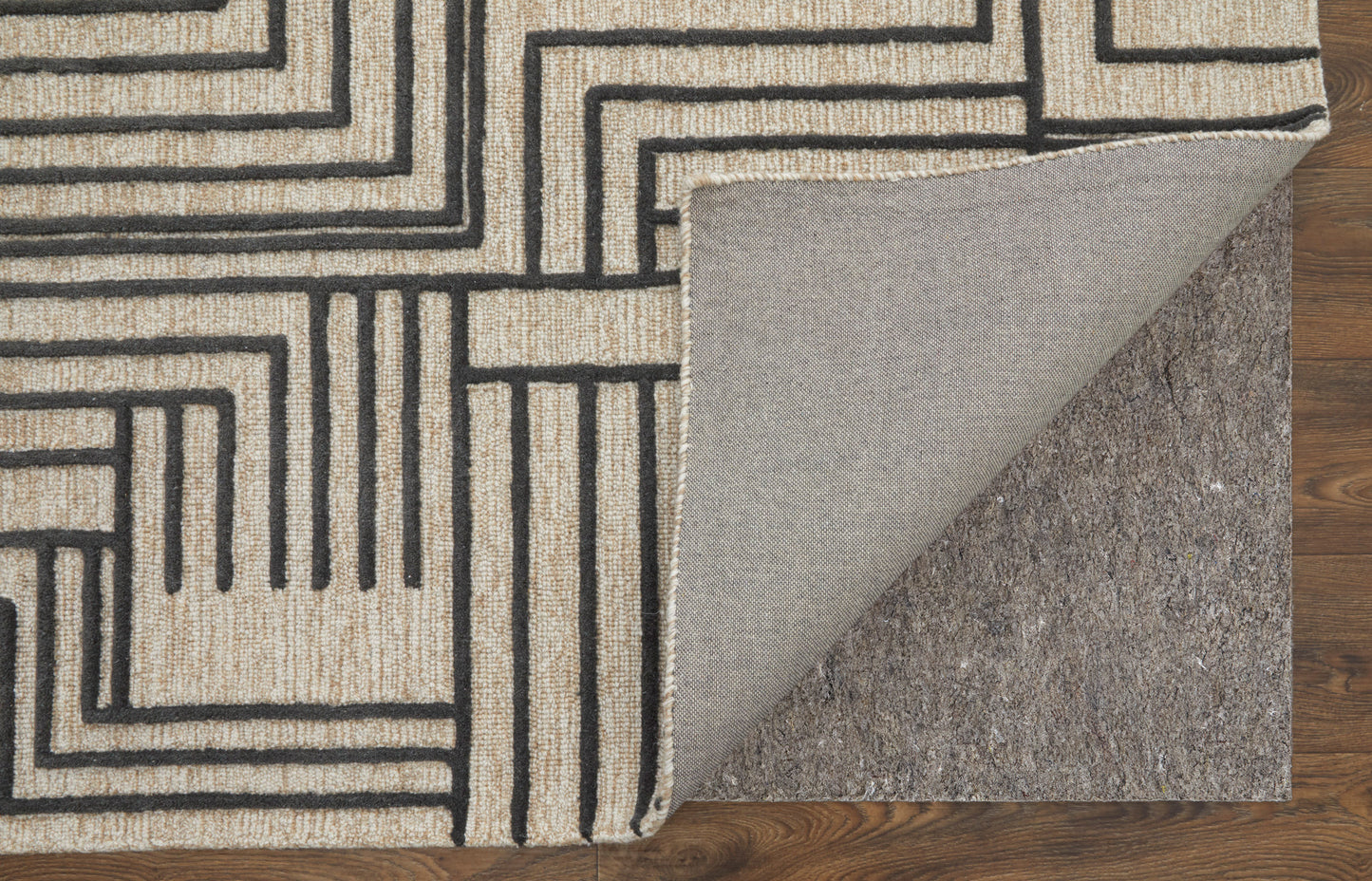 Gansett Modern/Casual Geometric/Stripes Tan/Brown - Feizy Rug