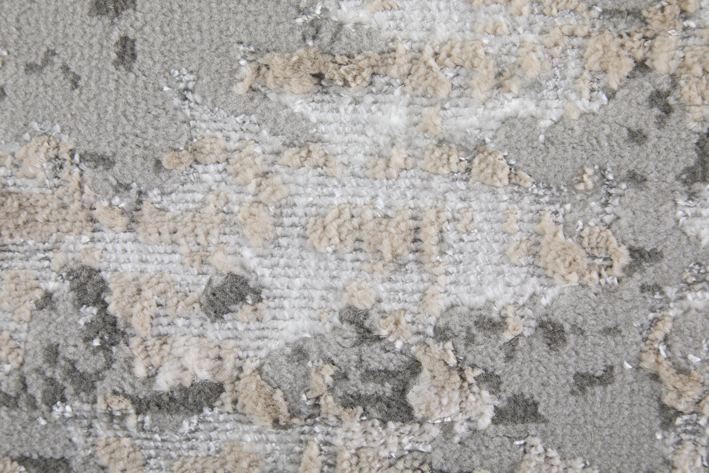 Micah Modern/Industrial/Luxury & Glam Abstract/Watercolor Silver/Gray/White - Feizy Rug