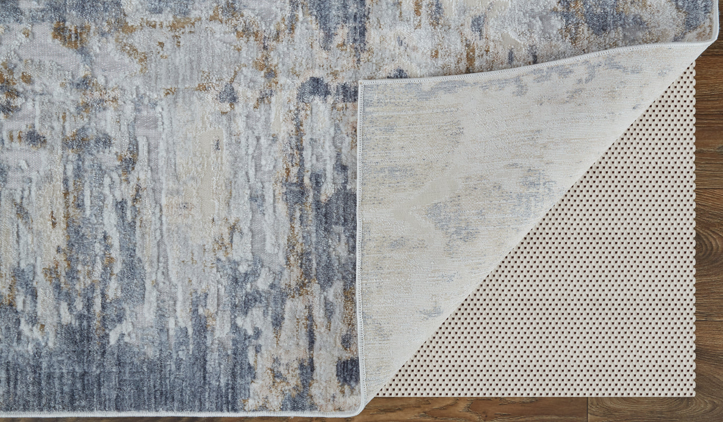 Laina Transitional/Industrial/Casual Ivory/Gray/Blue Runner