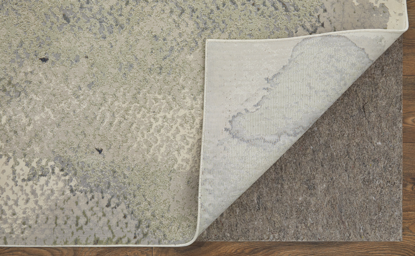 Clio Modern/Industrial/Bohemian & Eclectic Abstract/Watercolor Taupe/Brown/Black - Feizy Rug