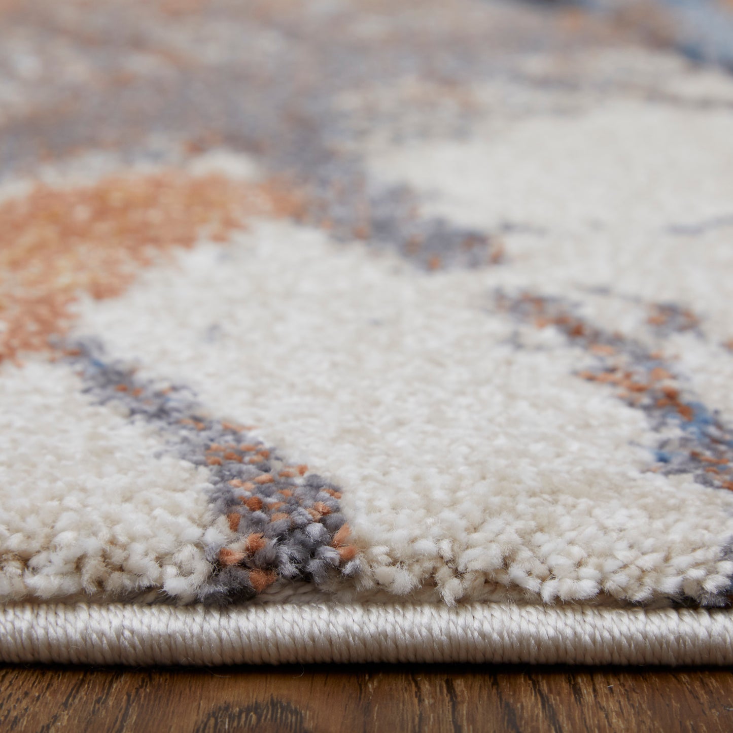 Gilmore Modern/Bohemian & Eclectic Watercolor/Abstract Blue/Orange/Gray - Feizy Rug