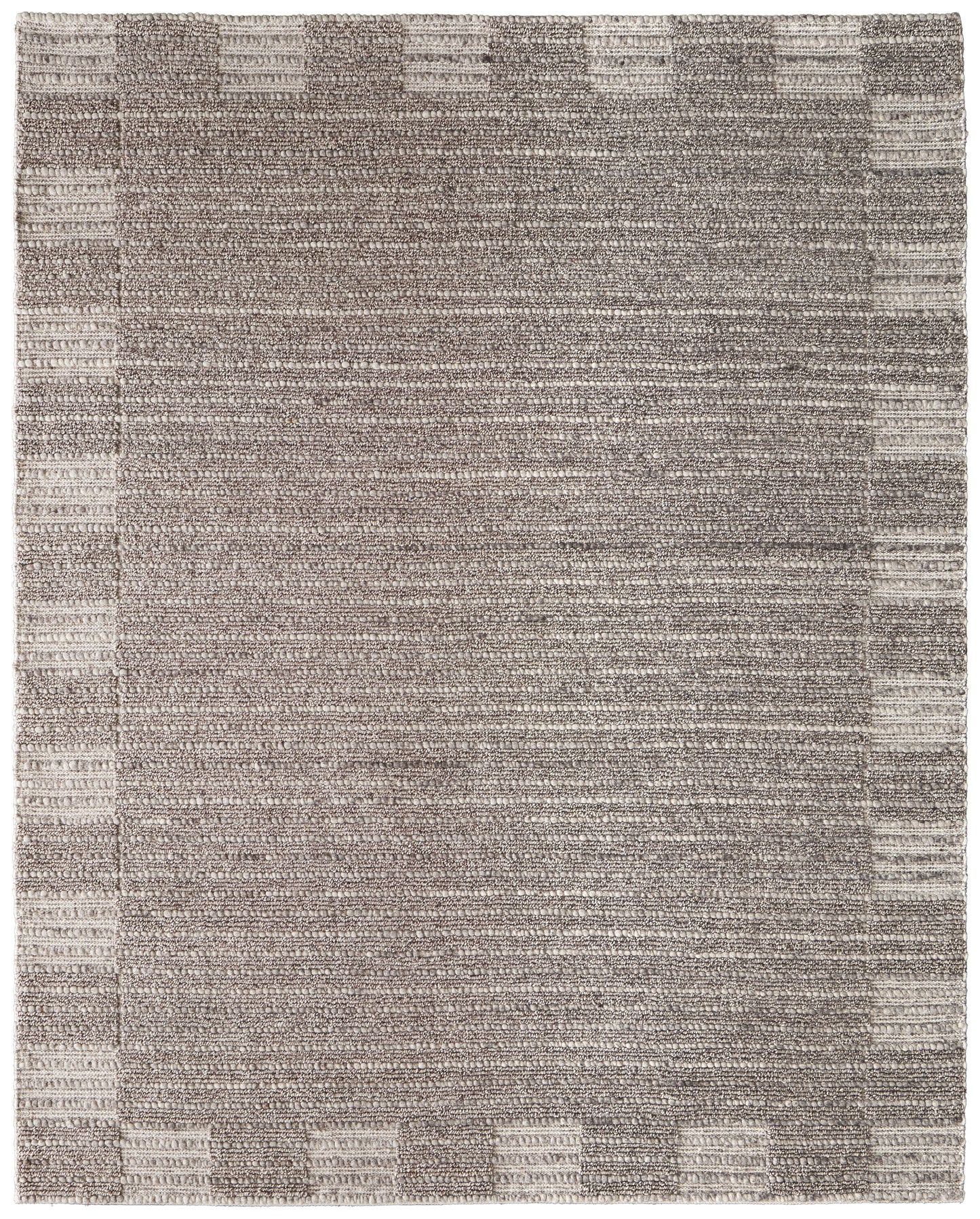 Herrick Modern/Casual Solid/Stripes Taupe/Ivory/Brown - Feizy Rug