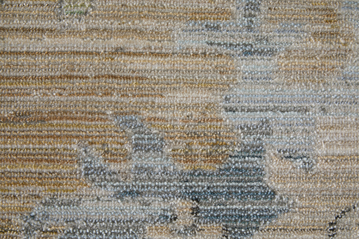 Augustine Traditional/Classic/Vintage Floral & Botanical/Distressed Tan/Blue/Ivory - Feizy Rug
