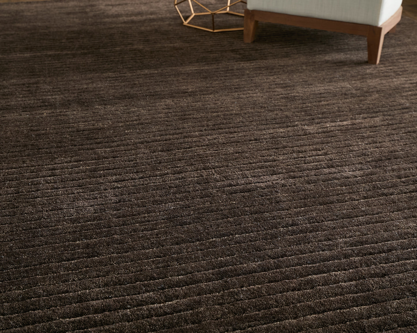 Cornerstone Modern/Casual Solid/Stripes Taupe - Feizy Rug