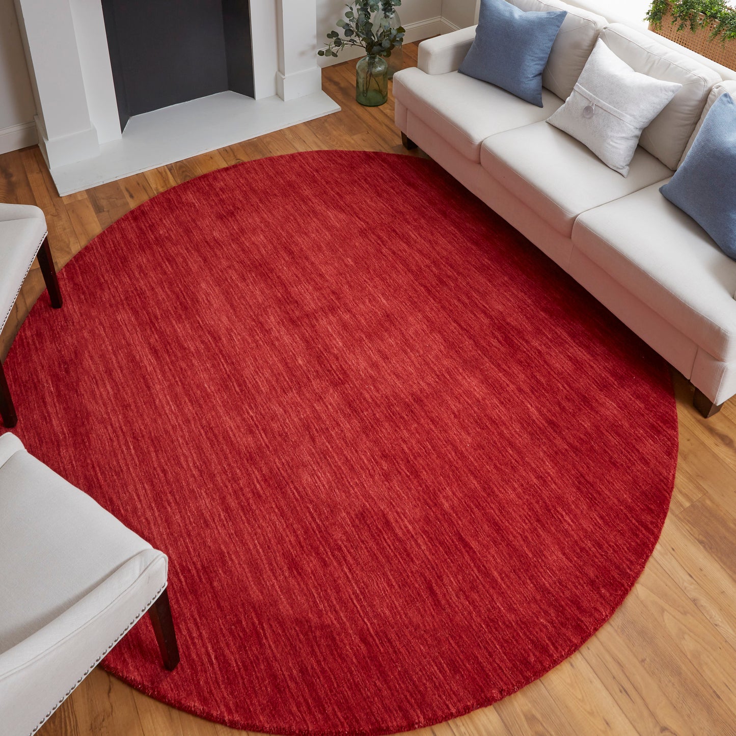 Luna Modern/Casual Red Round Rug