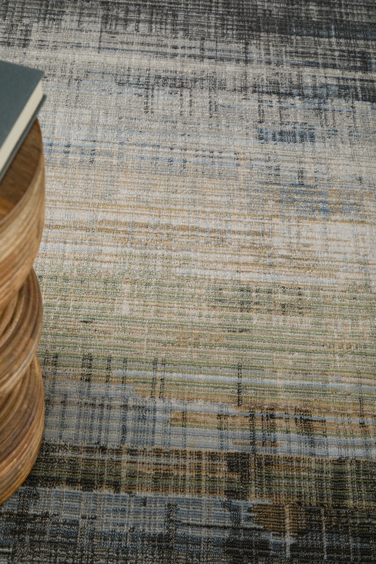 Greenwich Modern Gradient & Ombre/Distressed Green/Black/Ivory - Feizy Rug