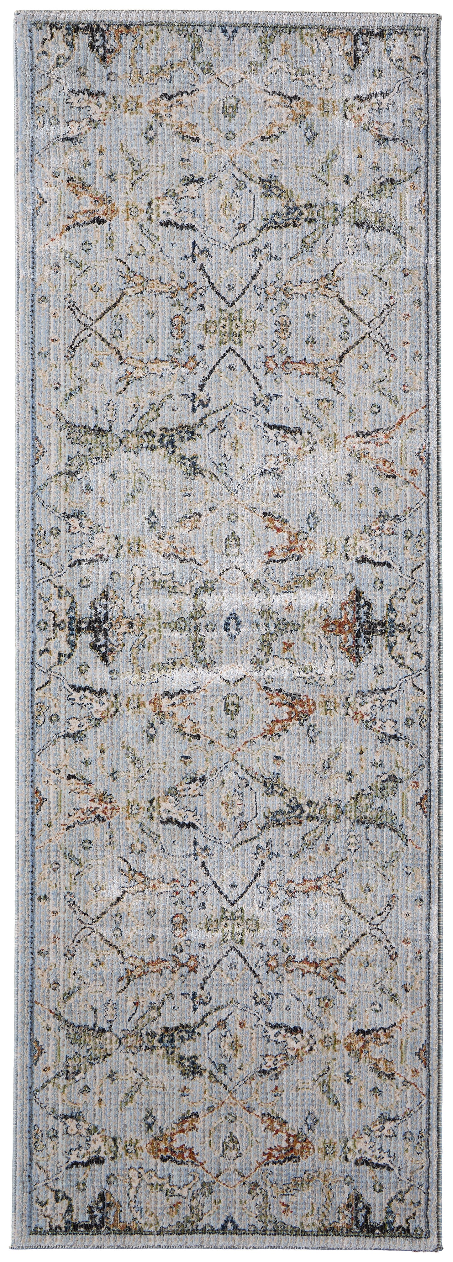 Melrose Traditional/Classic Floral & Botanical/Trellis & Lattice Blue/Green/Ivory - Feizy Rug
