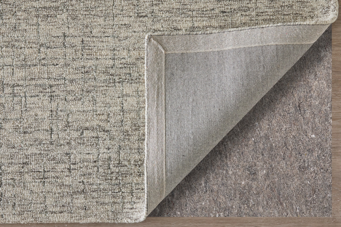 Belfort Transitional/Casual/Scandinavian Solid/Geometric/Distressed Ivory/Gray/Taupe - Feizy Rug