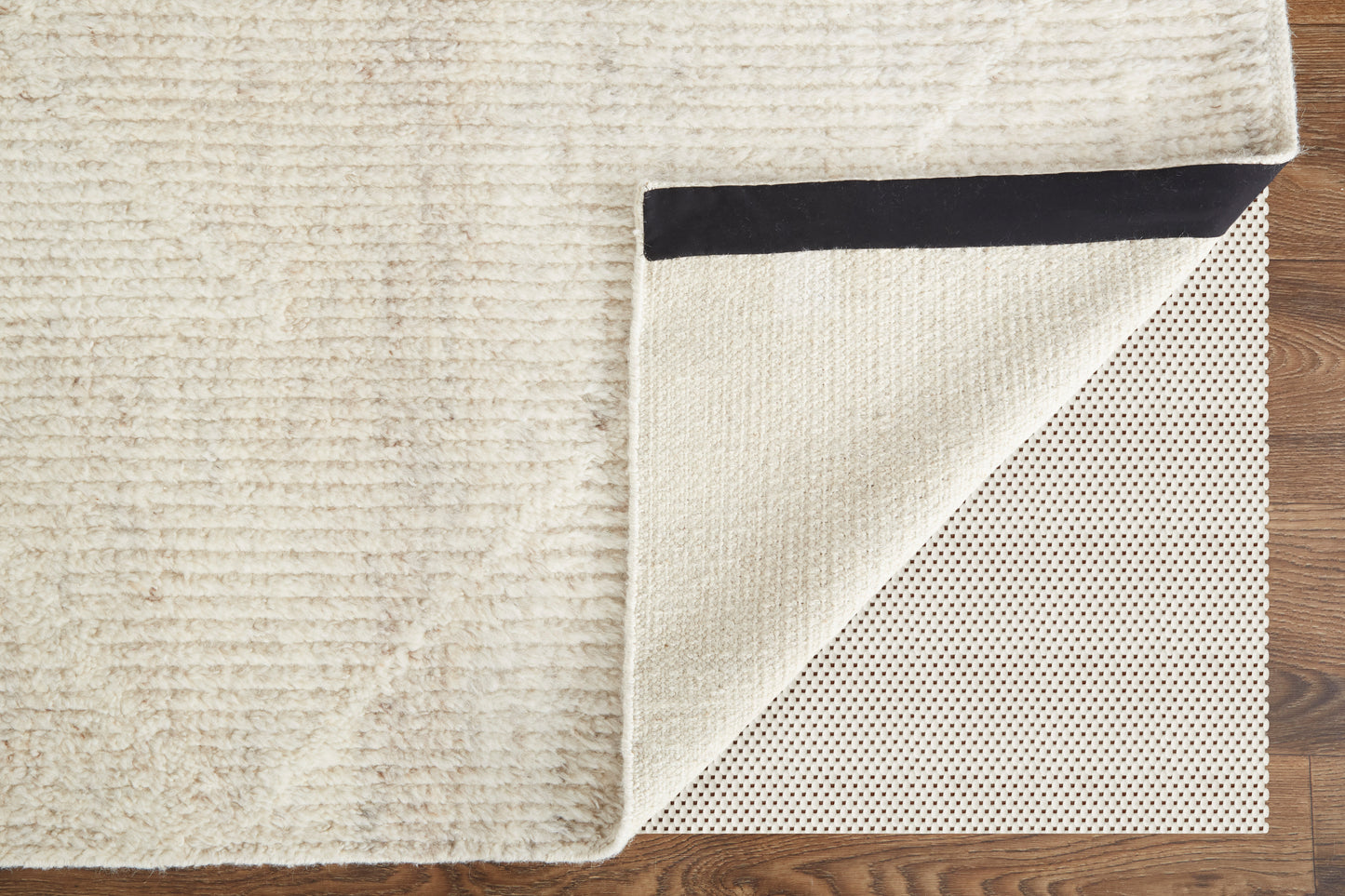 Alford Modern/Scandinavian/Natural Solid/Geometric Ivory/Tan - Feizy Rug