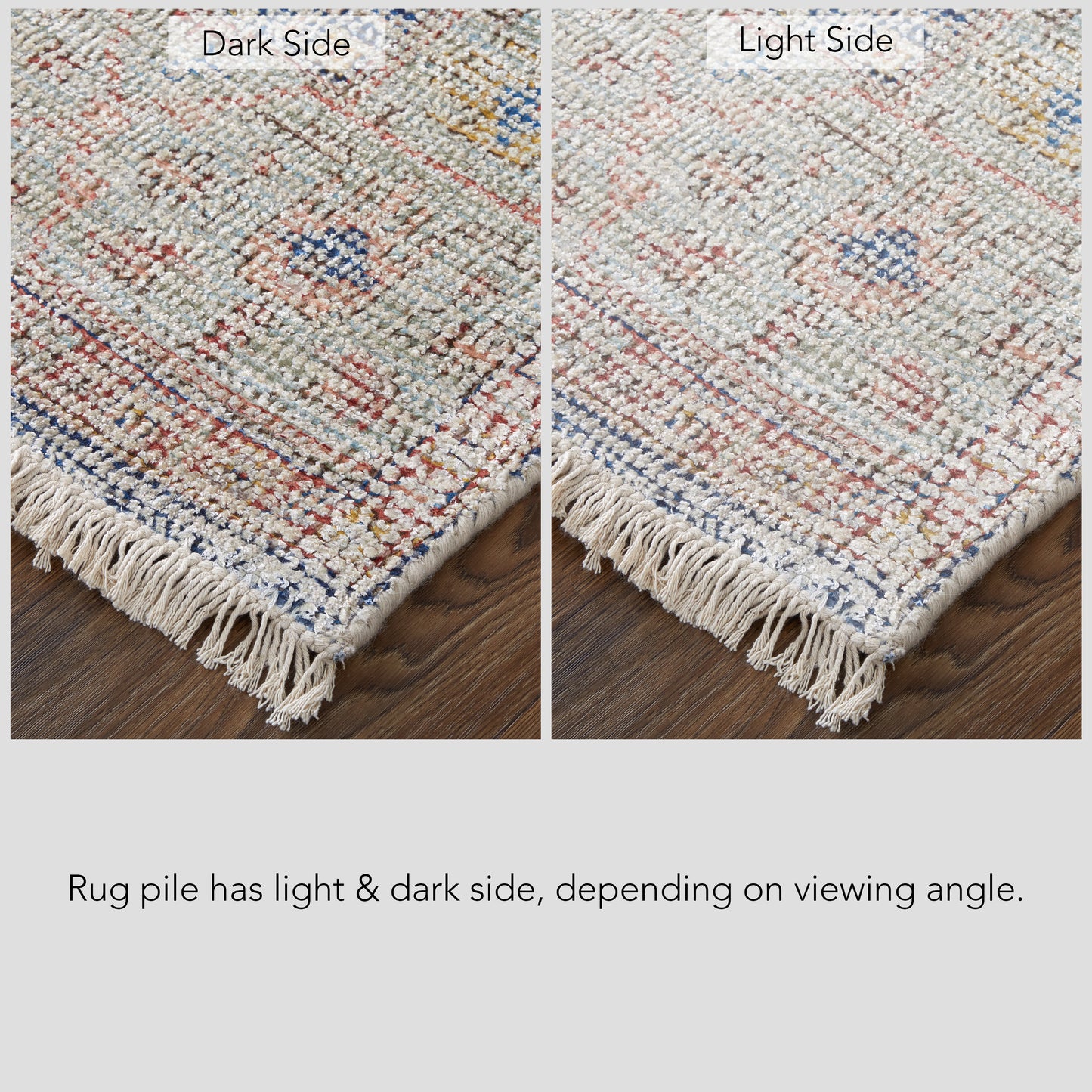 Caldwell Transitional/Bohemian & Eclectic/Vintage Distressed/Medallion Ivory/Blue/Red - Feizy Rug