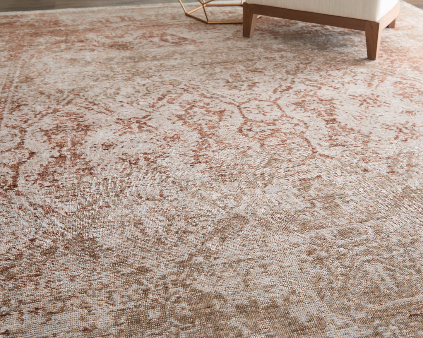 Loralai Transitional/Bohemian & Eclectic Tan/Orange Area Rug  Feizy Rugs Small Parcel,Feizy Rugs,Loralai,Tan/Orange,8' x 10',Area Rug,Viscose/Wool,Transitional/Bohemian & Eclectic,India