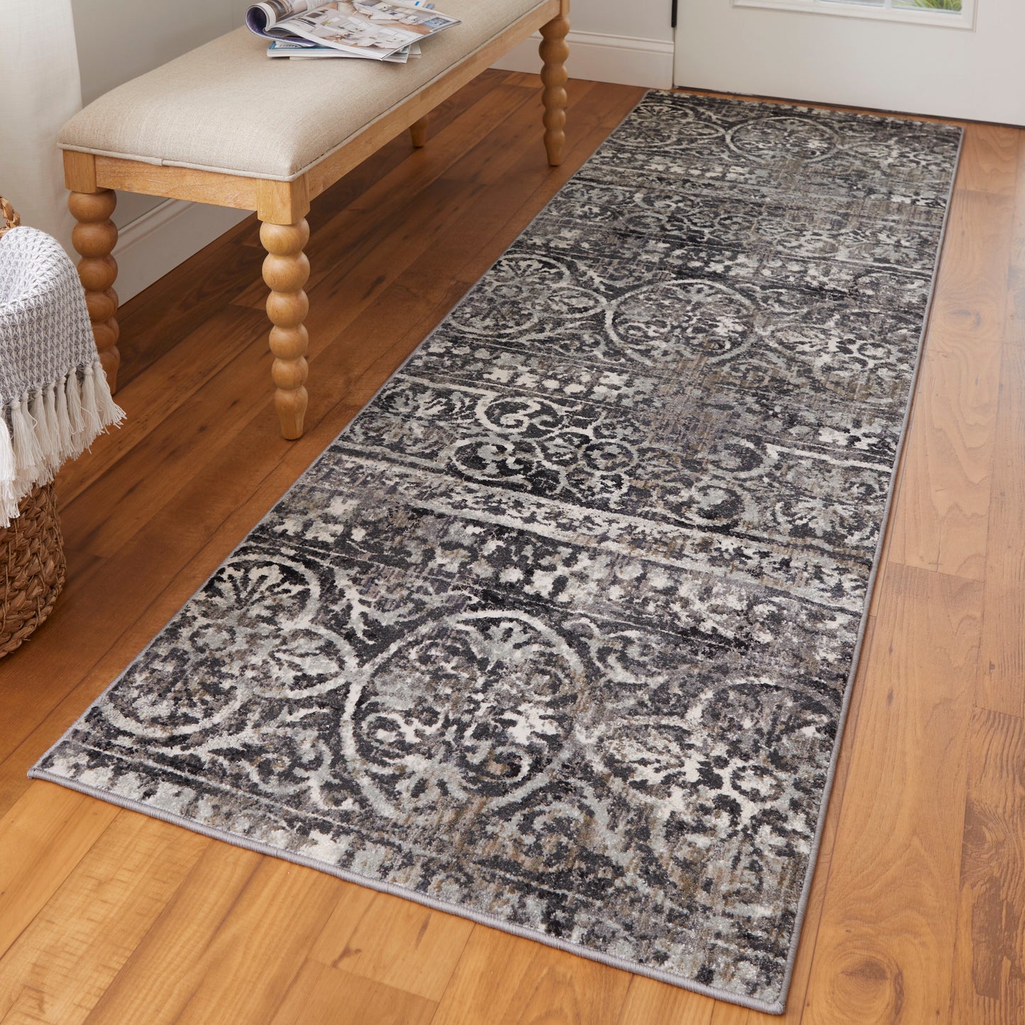 Kano Transitional/Casual Gray/Ivory/Taupe Runner  Feizy Rugs Small Parcel,Feizy Rugs,Kano,Gray/Ivory/Taupe,2'7" x 8',Runner,Polypropylene/Polyester,Transitional/Casual,Turkey