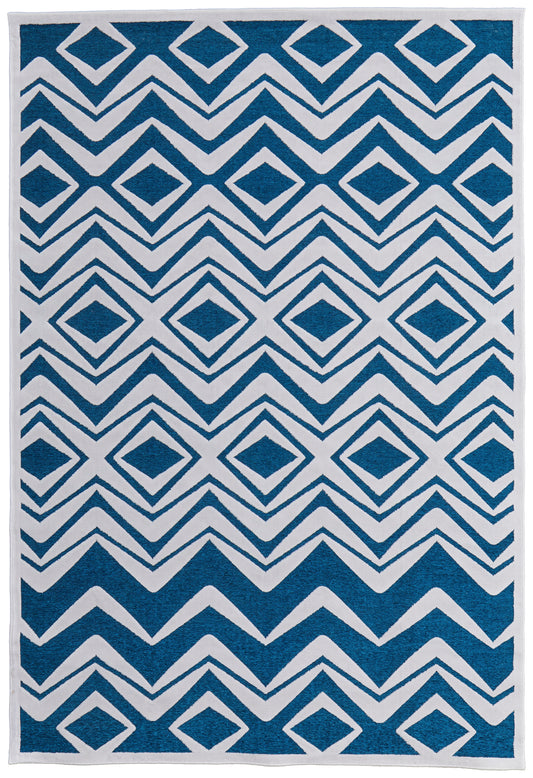Saphir Mira Modern/Global Diamond Blue/Green/White - Feizy Rug