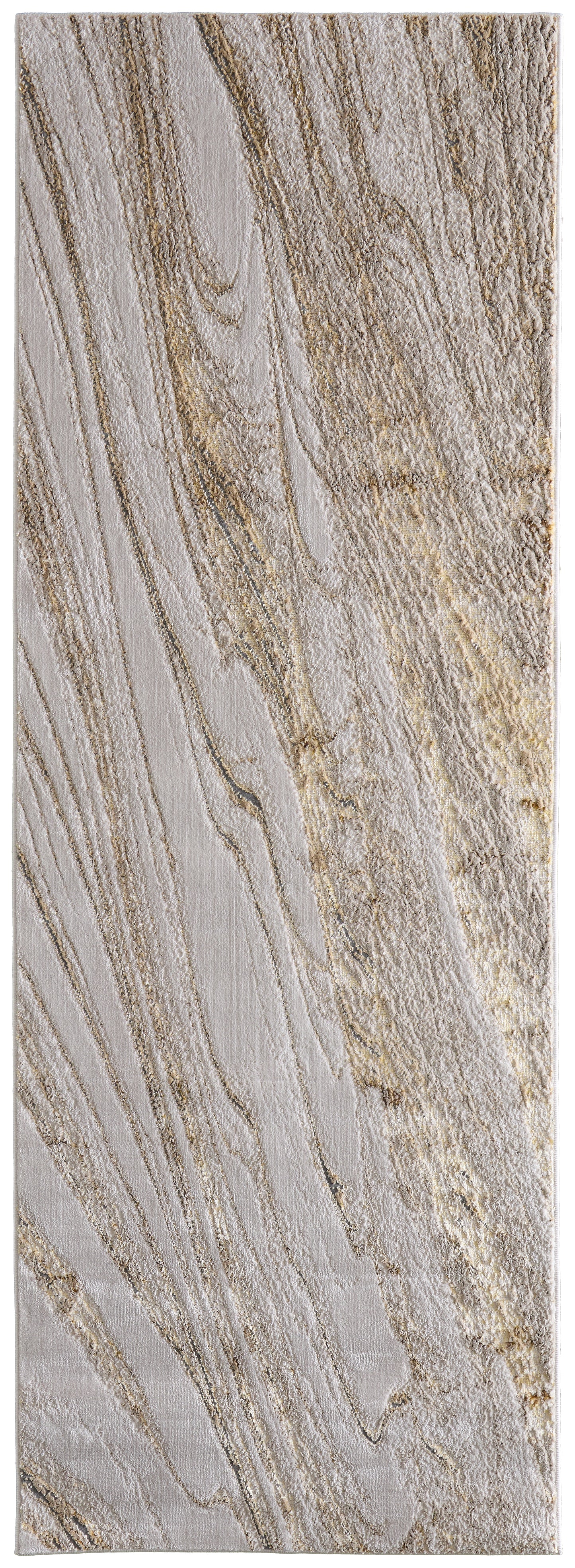 Aura Modern/Industrial/Casual Abstract/Watercolor Ivory/Taupe/Gold - Feizy Rug