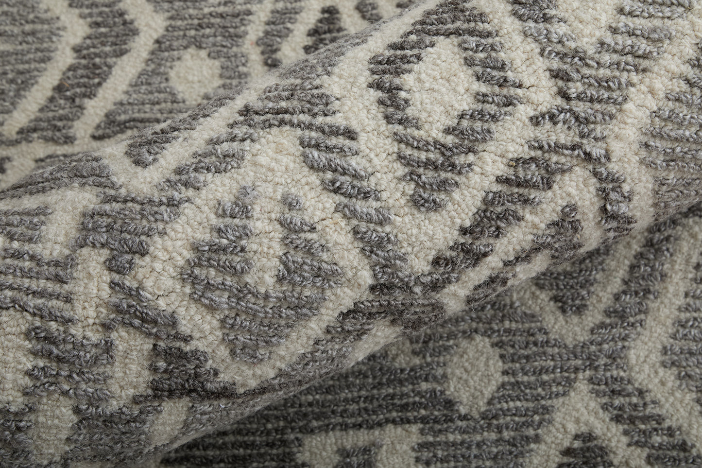 Asher Transitional/Bohemian & Eclectic/Global Distressed/Abstract/Moroccan Gray/White - Feizy Rug