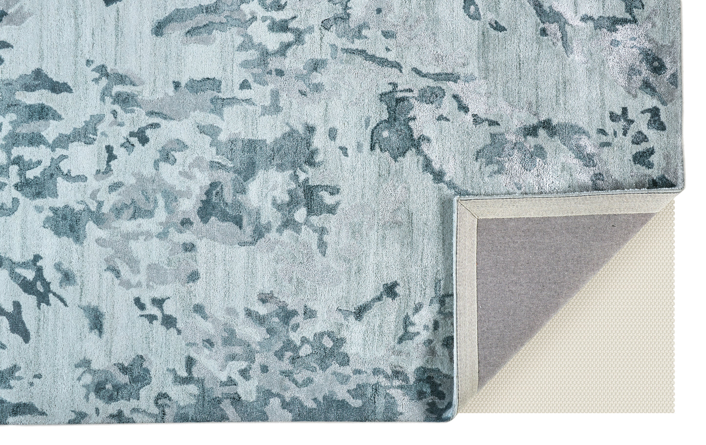 Dryden Transitional/Industrial/Casual Abstract/Watercolor Blue/Green/Silver - Feizy Rug