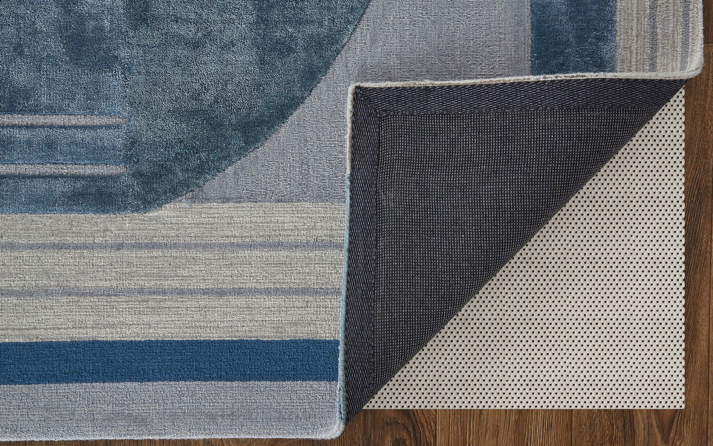 Nash Modern/Mid-Century Modern/Industrial Geometric/Color Block/Abstract Blue/Ivory/Gray - Feizy Rug
