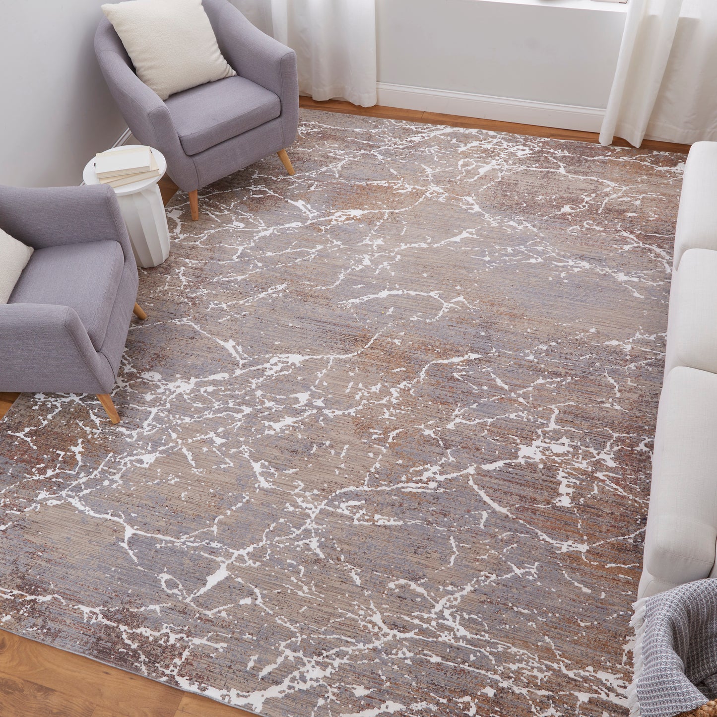 Pryor Modern/Bohemian & Eclectic/Casual Taupe/Brown/White Area Rug