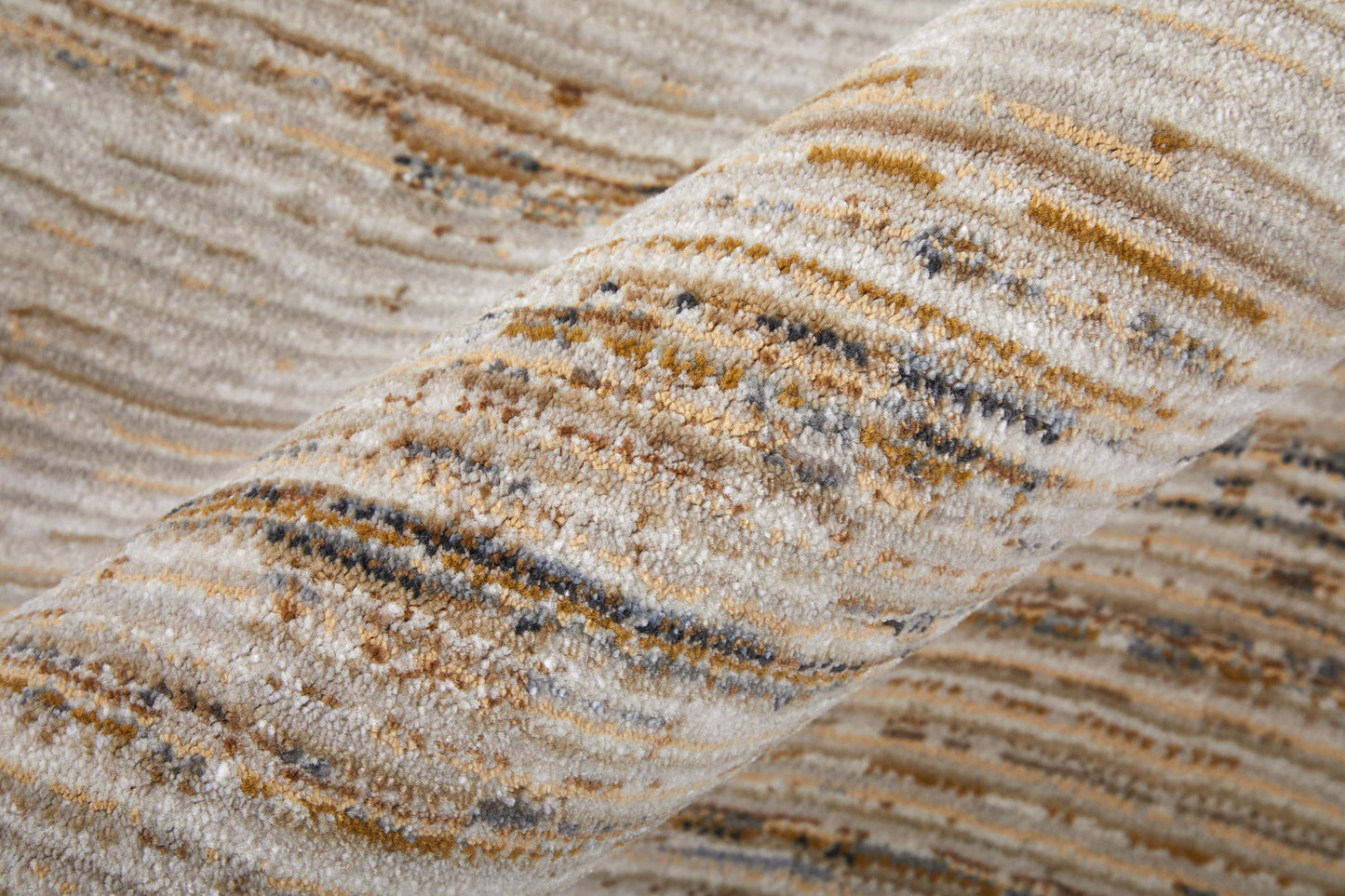 Deja Modern/Casual/Natural Distressed/Abstract Ivory/Brown/Tan - Feizy Rug
