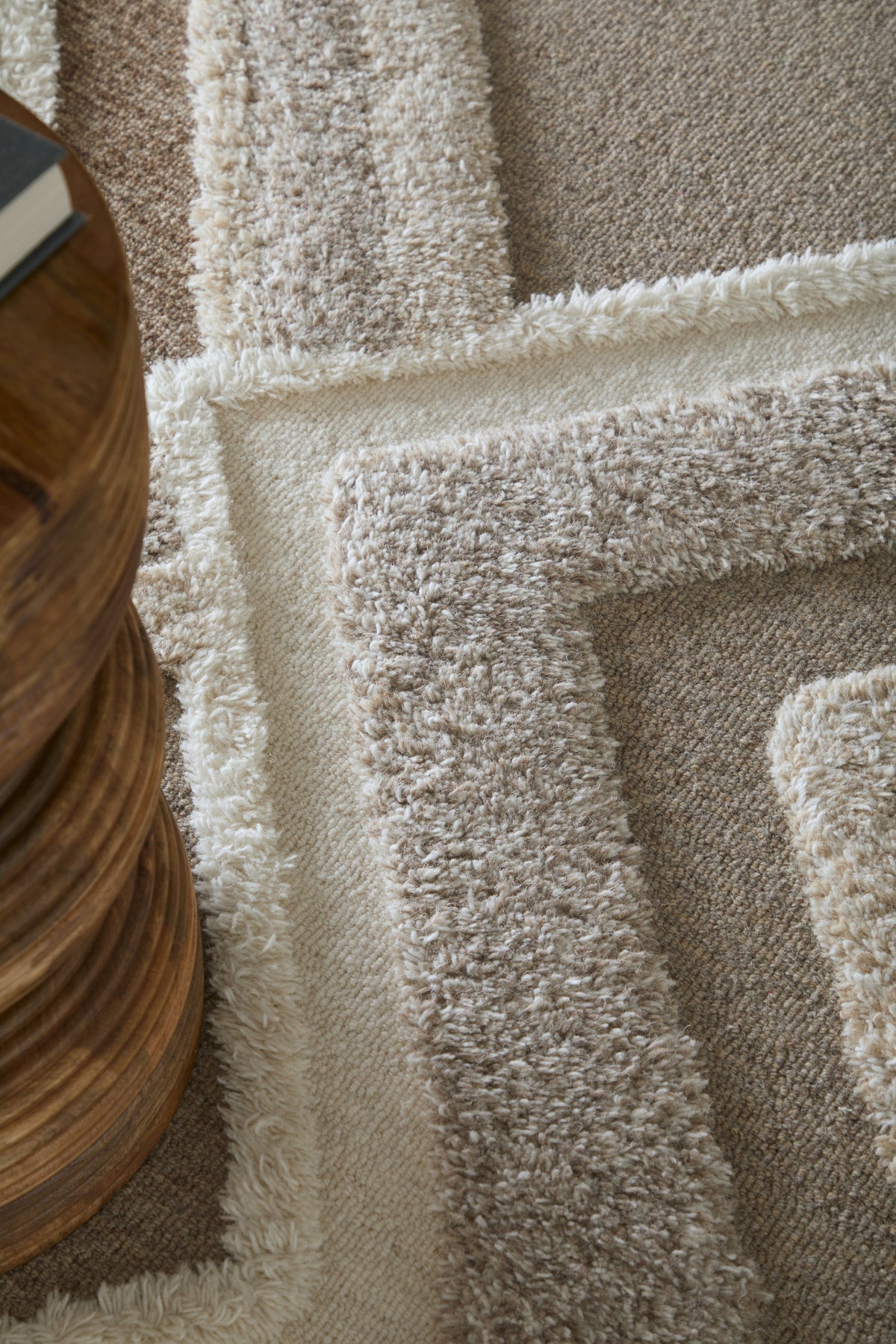 Anica Transitional/Bohemian & Eclectic/Global Geometric/Chevron/Abstract Brown/Gray/Ivory - Feizy Rug