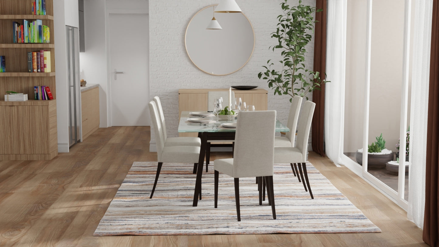 Gilmore Modern/Global Stripes Ivory/Orange/Gray - Feizy Rug