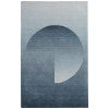 Katya Modern/Mid-Century Modern/Casual Blue/White Accent Rug