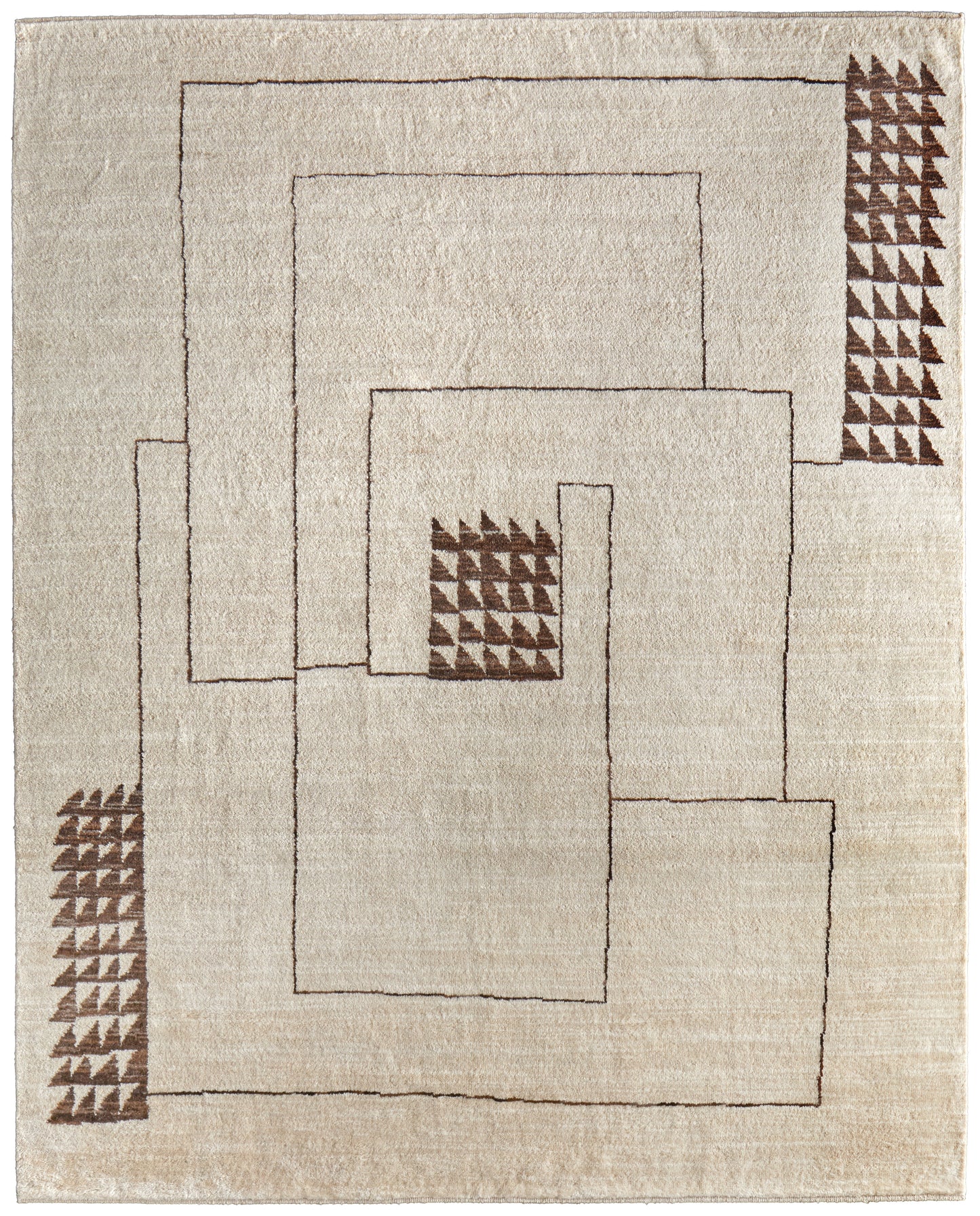 Agape Modern/Bohemian & Eclectic Abstract/Geometric Ivory/Brown - Feizy Rug