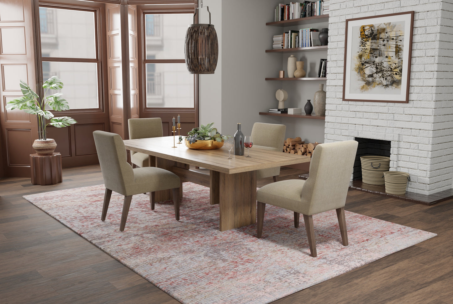 Pryor Modern/Casual/Bohemian & Eclectic Red/Gray/Blue Area Rug