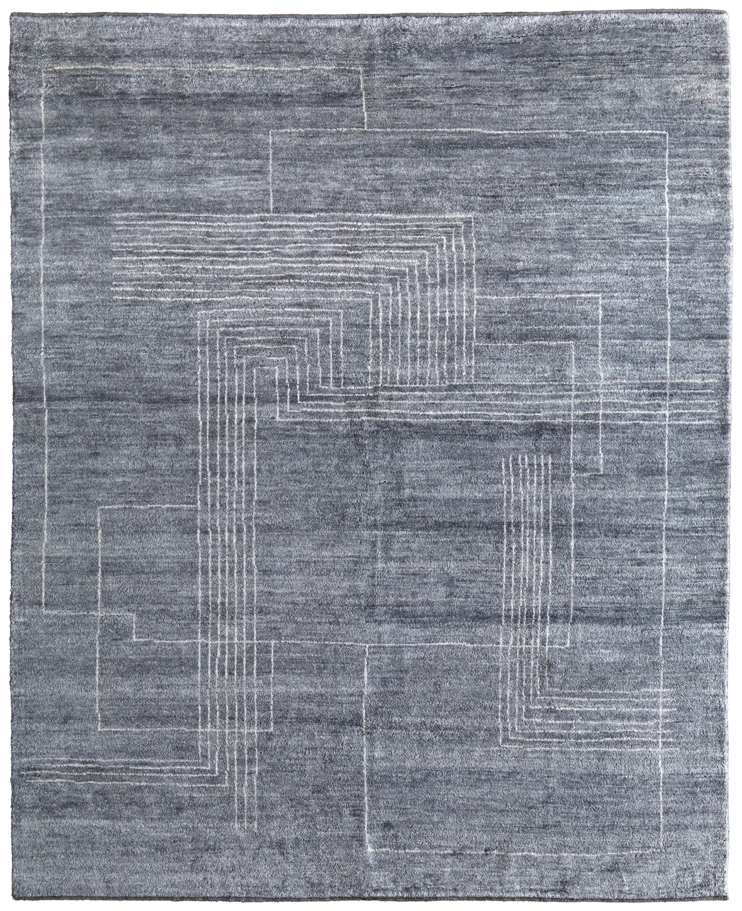 Agape Modern/Bohemian & Eclectic Abstract/Geometric/Distressed Gray/Ivory - Feizy Rug
