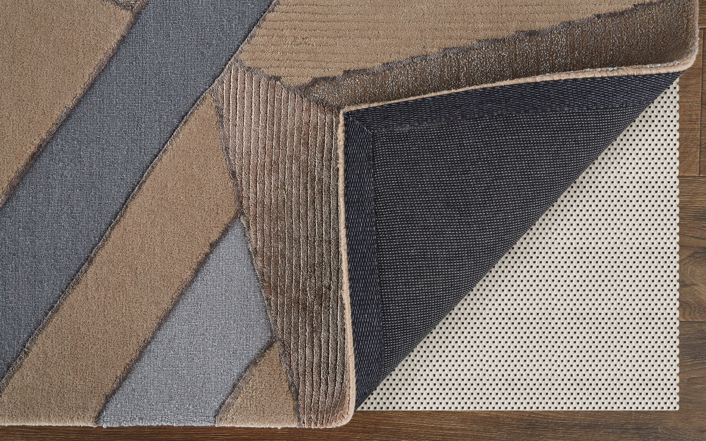 Nash Modern/Bohemian & Eclectic/Mid-Century Modern Geometric/Color Block Tan/Brown/Blue - Feizy Rug