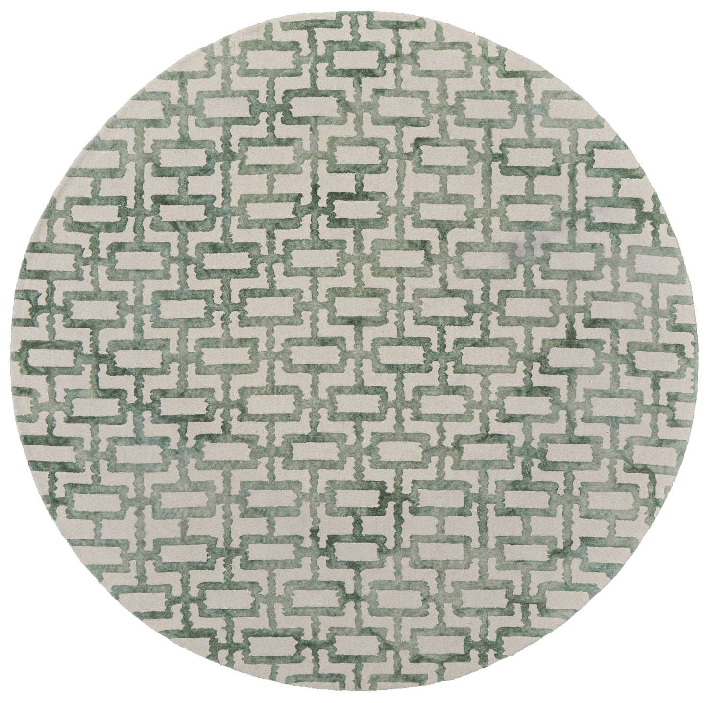Lorrain Modern/Bohemian & Eclectic/Casual Geometric Ivory/Green - Feizy Rug