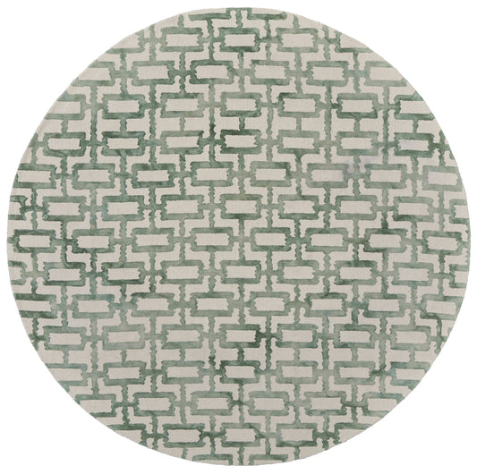Lorrain Modern/Bohemian & Eclectic/Casual Ivory/Green Round Rug  Feizy Rugs LTL,Feizy Rugs,Lorrain,Ivory/Green,10' x 10' Round,Round Rug,Wool,Modern/Bohemian & Eclectic/Casual,India