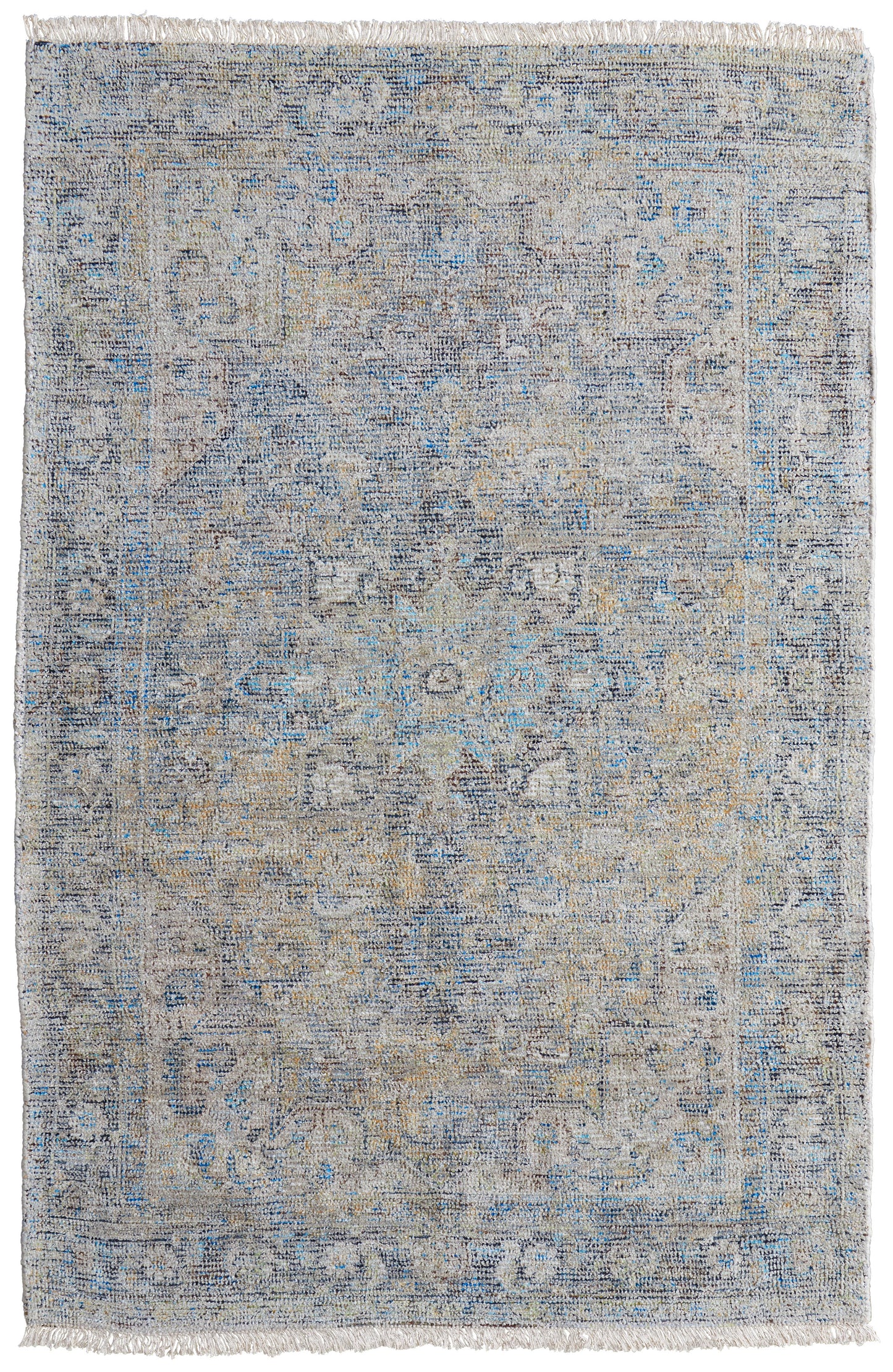Caldwell Transitional/Bohemian & Eclectic/Vintage Blue/Gray/Tan Accent Rug