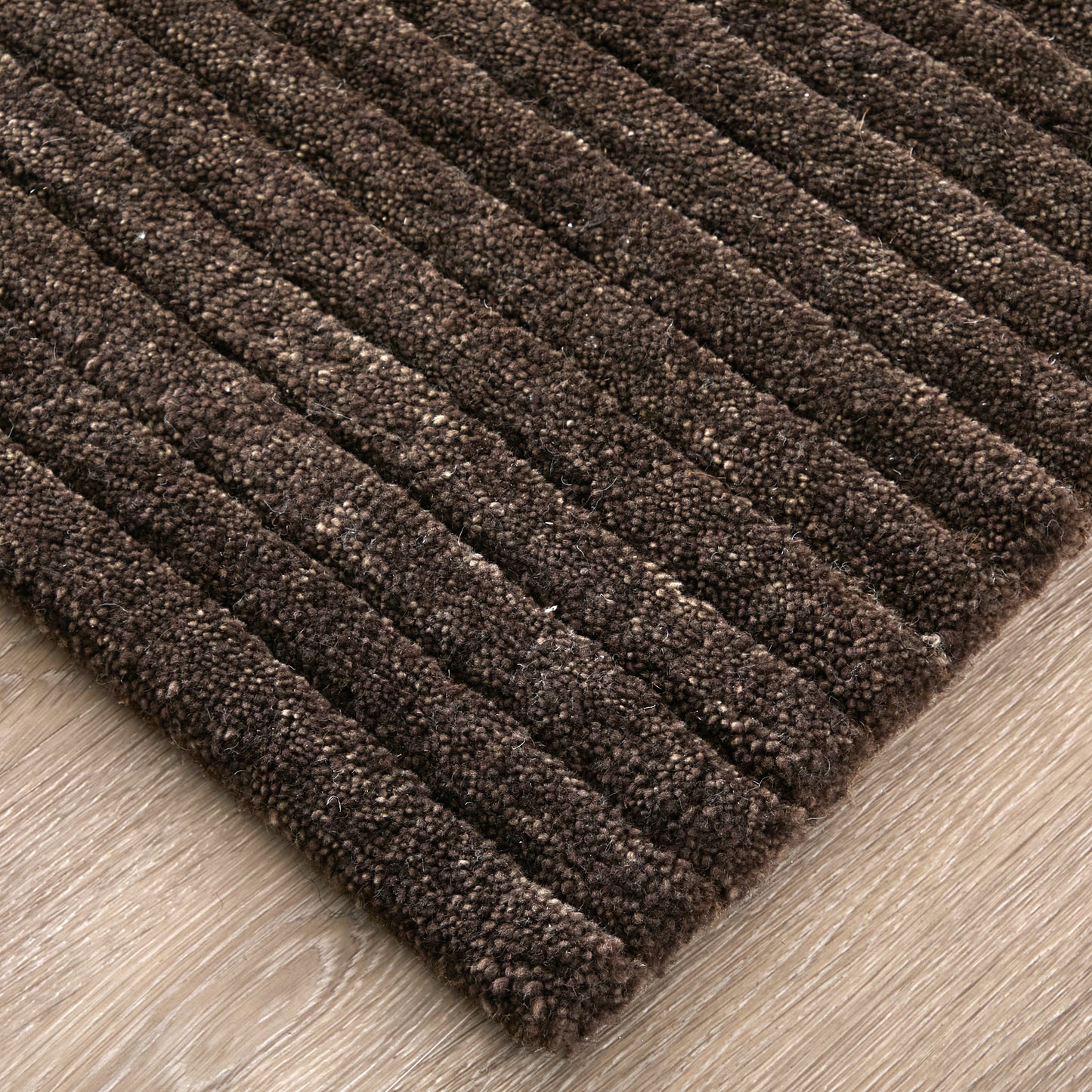 Cornerstone Modern/Casual Solid/Stripes Taupe - Feizy Rug
