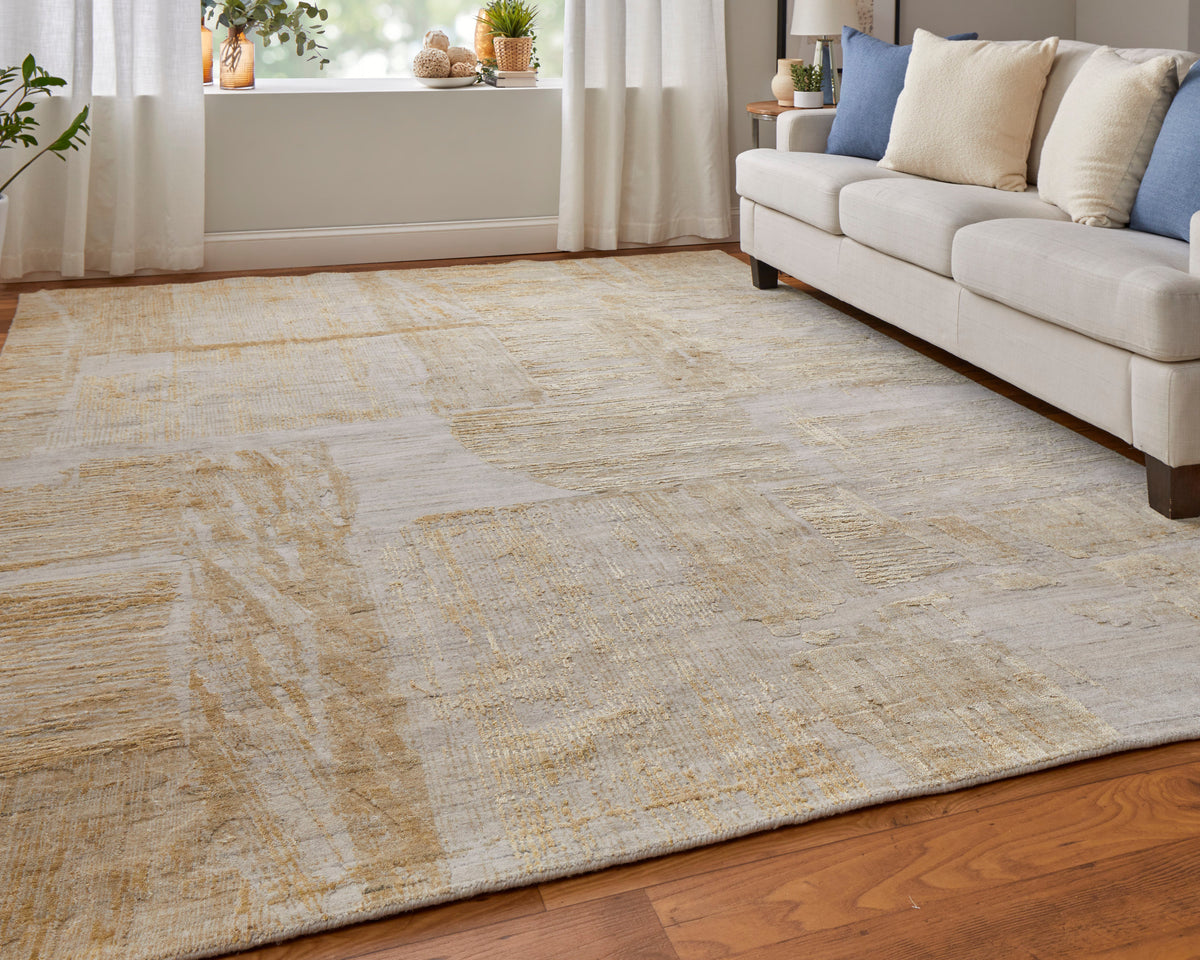 Eastfield Modern Abstract Yellow/Ivory/Gold 69FT - Feizy Rug