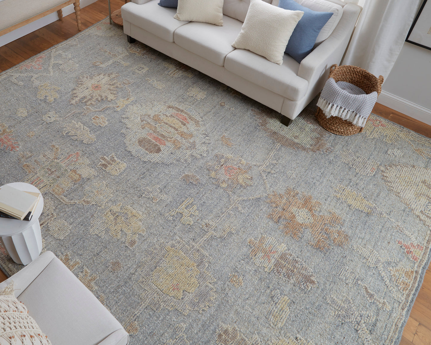 Grafton Transitional/Craftsman/Bohemian & Eclectic Floral & Botanical Blue/Gray/Yellow - Feizy Rug