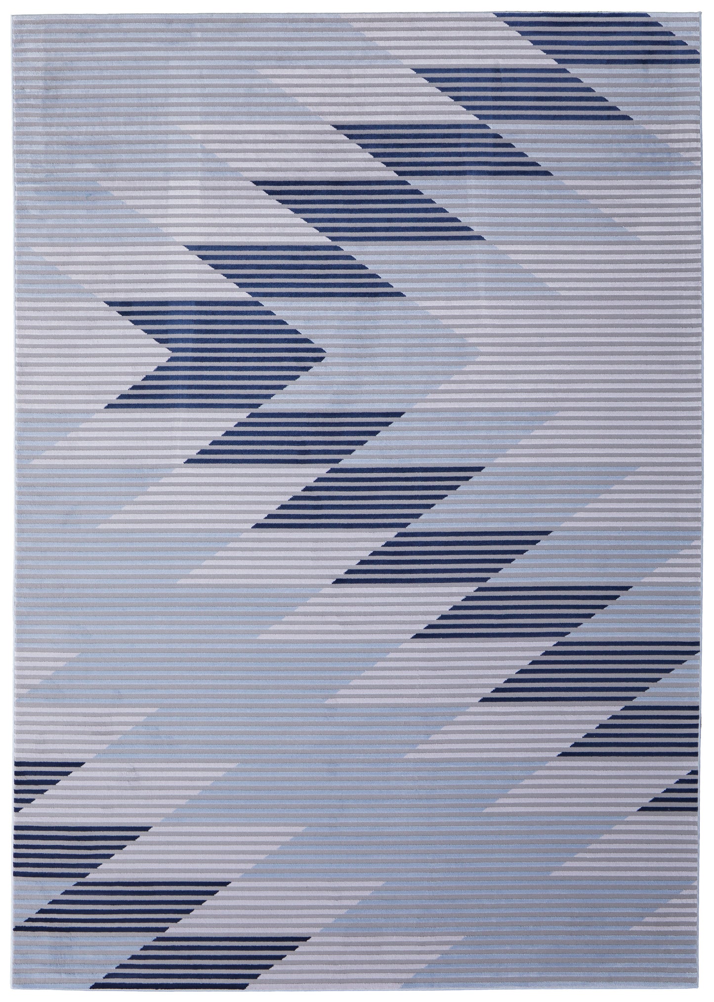 Marigold Modern/Mid-Century Modern/Industrial Geometric/Gradient & Ombre/Herringbone Blue/Gray/White - Feizy Rug