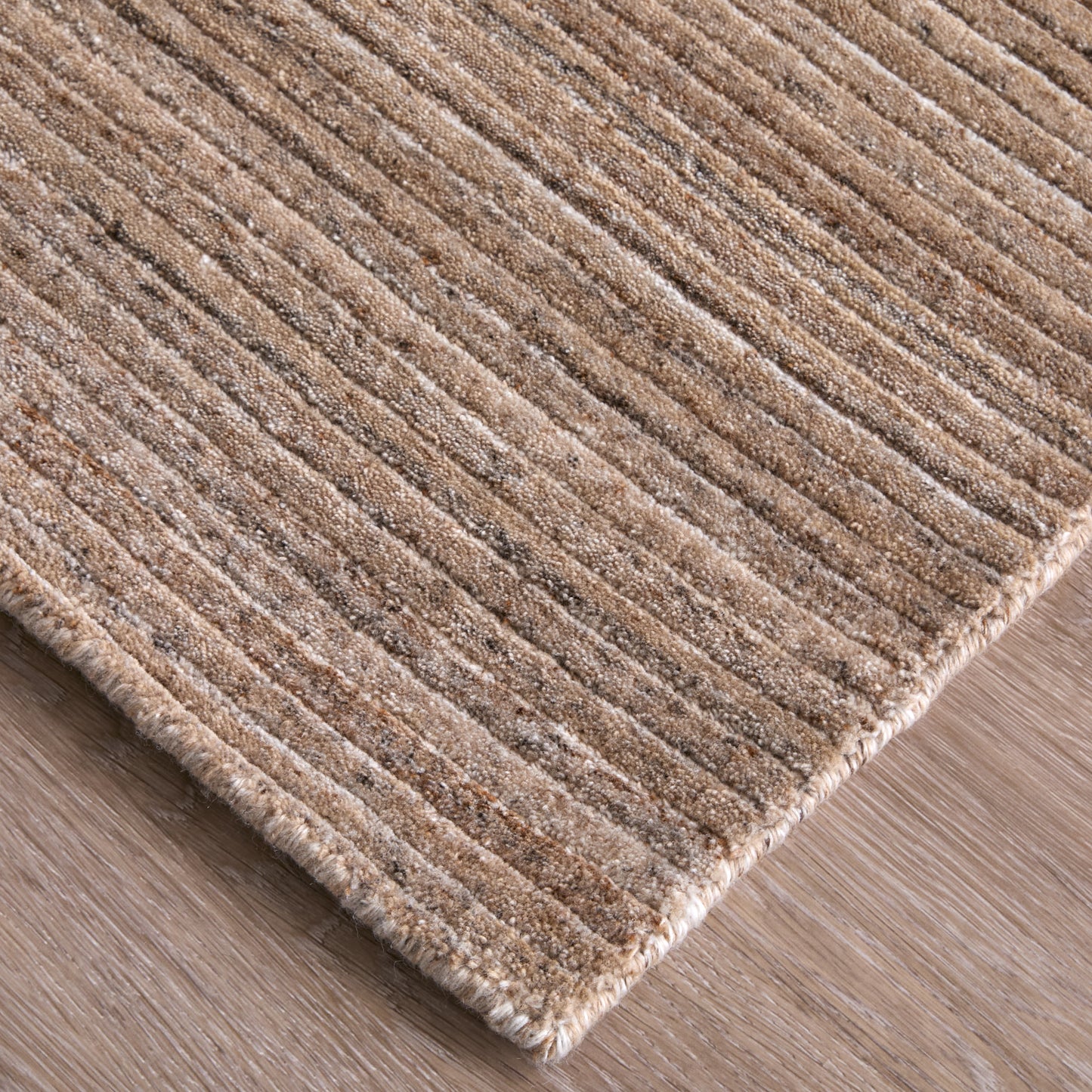Lakewood Modern/Casual Solid/Distressed/Stripes Tan/Brown/Gray - Feizy Rug